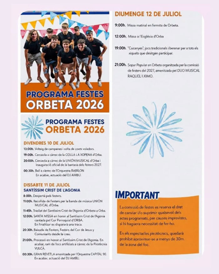 Orbeta fiesta 2026